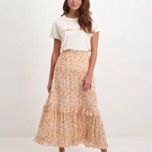 Circle of Trust Dallas Orange Blossom Maxi Skirt | NWT